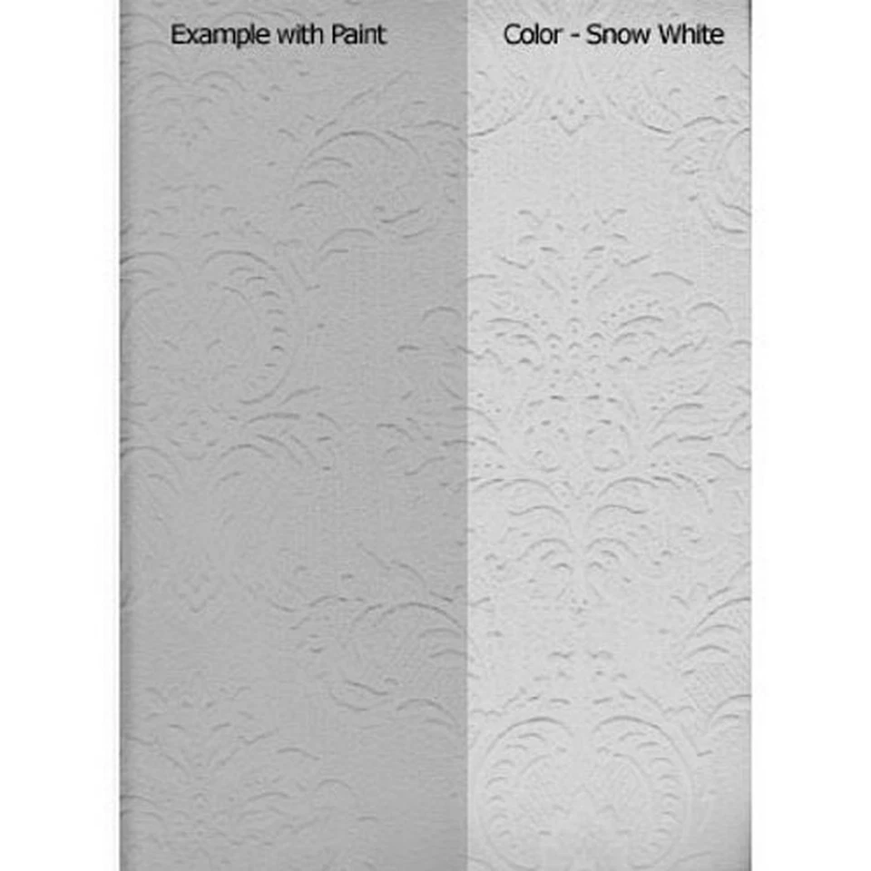 Brewster 429-6705 Plouf Damask Paintable Wallpaper, White Foto 2 de 2