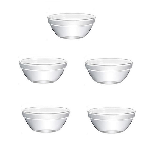 5PCS Glass Mixing Bowl Glass Salad Bowl Nesting Bowl for Space Saving Storage...