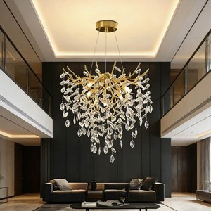 Modern Crystal Chandeliers Gold Chandelier Ceiling Light for Dining Room