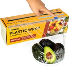 Plastic Wrap W/ Removable Slide Cutter 12inch X 1200 Square Foot Food Service