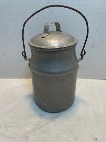 Vintage Aluminum Milk Can Jug Lid & Handle Farm Rustic Primitive 4 Qt
