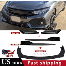 Front Bumper Lip Chin Spoiler Body Kit Splitter Side Skirt For Honda Civic Si Front Bumper Lip Chin Spoiler Body Kit Splitter Side Skirt For Honda Civic Si