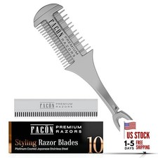 Facón Razor Comb for Hair Cutting - Professional Hair The Twist (Silver)