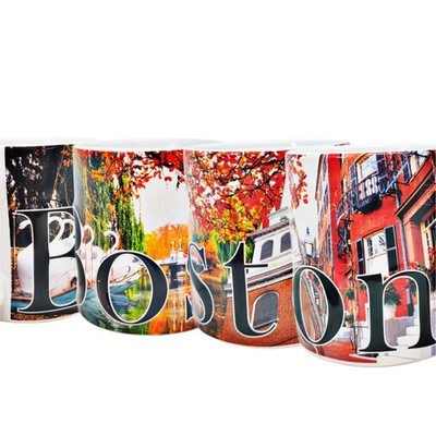 Americaware Boston 3D Color Relief 18oz Coffee Mug - Raised Lettering - XL