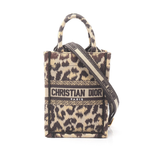 Christian Dior BOOK TOTE 2WAY S5555CRHM Shoulder Bag Brown Canvas #RCB7426