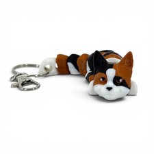 Calico Cat Bag Charm Keychain Zipper Pull Flexi Fidget Kawaii Cute Kitten 3D