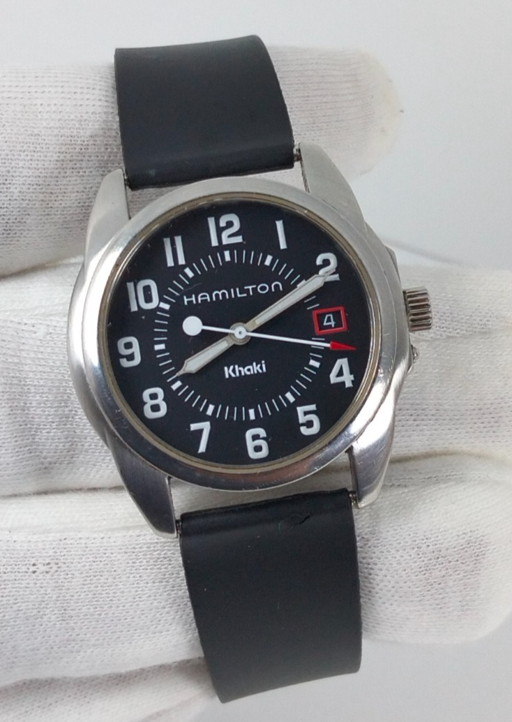 Hamilton Khaki Field Quartz 6301 Black Dial Sapphire Crystal 100M