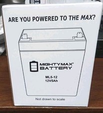 MightyMax 12V 5 Ah Sealed Lead Acid Rechargeable Battery Model ML5-12