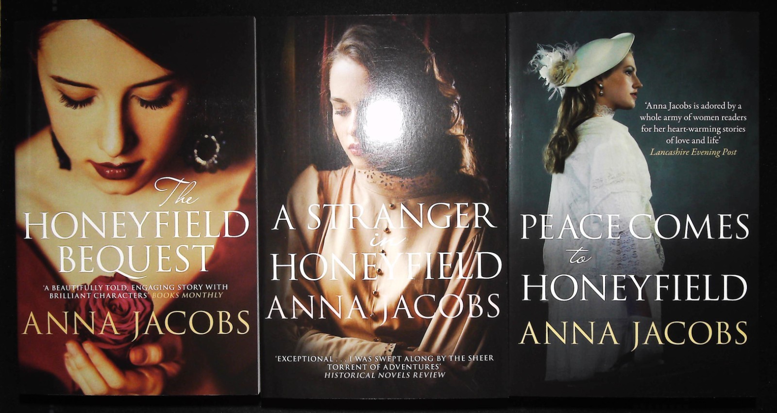Anna Jacobs Honeyfield Saga 3 Book Set NEW Bequest Stranger and Peace Paperback