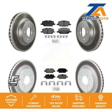 Front Rear Ceramic Pads And Coated Disc Brake Rotors Kit For Cadillac CT4