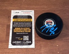 Jeff Petry Signed Autographed Hockey Puck Florida Panthers Logo JSA N3