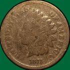 1873 Open 3 Indian Head Cent Good G Coin, Cleaning #39549