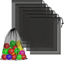 6 Pcs Mesh Bags Drawstring, 14X17 Inch with Lock, Multipurpose Storage Bags for