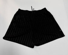 Lululemon Men s Black Satin Stripe Short 7 Inseam Linerless - Size Large