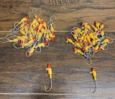 Lot 60 Vintage Jig Head Fishing Lures Lead Painted Saltwater Freshwater