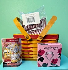 Longaberger 1998 Perfect Sweetheart Basket Liner 2 Handle Tie-on Protector