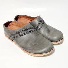CHACO Castlerock Harper Clogs Grey Leather Slide Shoes Mules Wms 10US 41EU