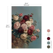 ReDesign Prima ETHEREAL ROSEBUSH A1 Fiber Decoupage Paper Furniture 23.4x33.1 in