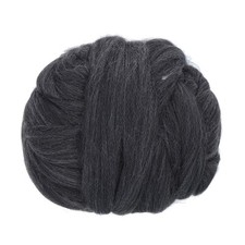 Wool Roving Yarn, 100G/3.53OZ Felting Wool Pure Roving Yarn, Dark Gray