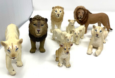 Toymany 9 pcs Lion Animal Solid Figurine Realistic Hand-painted Figure Set