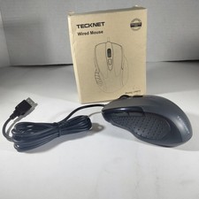 TECKNET USB Wired Mouse, 6400 DPI Mice 4 Adjustable DPI Black Model UM013