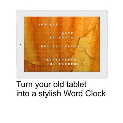 Wortuhr Spanisch | Spanish Word Clock | iPad Tablet | No App | #es-r5--ja