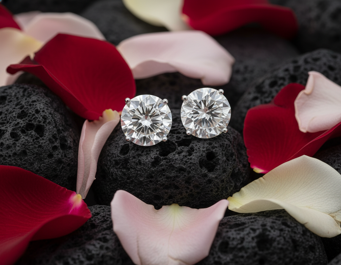 8.00Ct F/VS2 Round IGI Lab Grown Diamond Stud Earrings 14K Gold Screw  Push Back