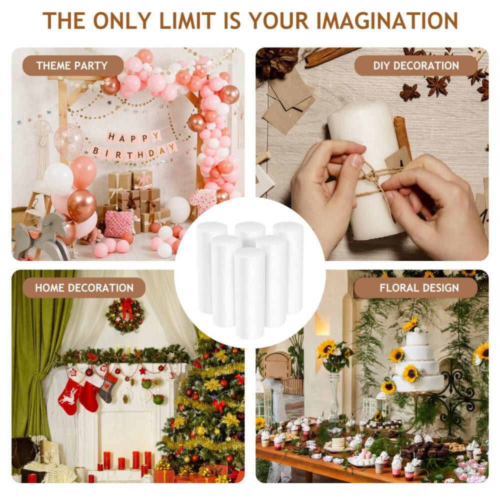 6 Pcs Polystyrene Shapes Polystyrene Cylinder Polystyrene Modelling +