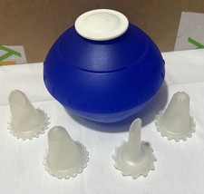 Tupperware Gourmet Cake Decorator 1 Cup 4 Tips Flexible Ball Storage Cap EUC