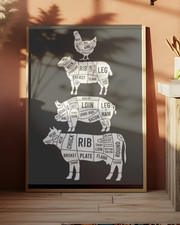 BUTCHER'S GUIDE ANIMAL CUTS  - WALL ART POSTER PRINT UNFRAMED