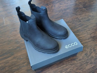 Ecco Women's Black Leather Ankle Boots Size US 9-9.5, EU 43, New In Box-Returned
