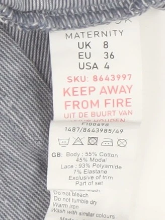 New Look Maternity Blue Camisole with Lace Accents Size 8 - Image 3 of 4