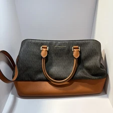 Michael Kors Women's Large Satchel Savannah Bag Brown & Orange Leather shoulder