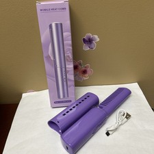Portable USB Rechargeable Fast Heating Hot Comb Hair Straightener Mini Cordless