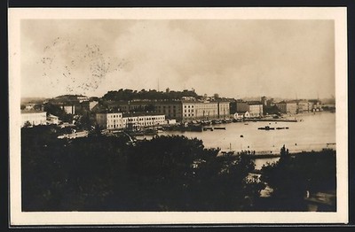 Pola, Panorama mit Meer, Ansichtskarte 1930 