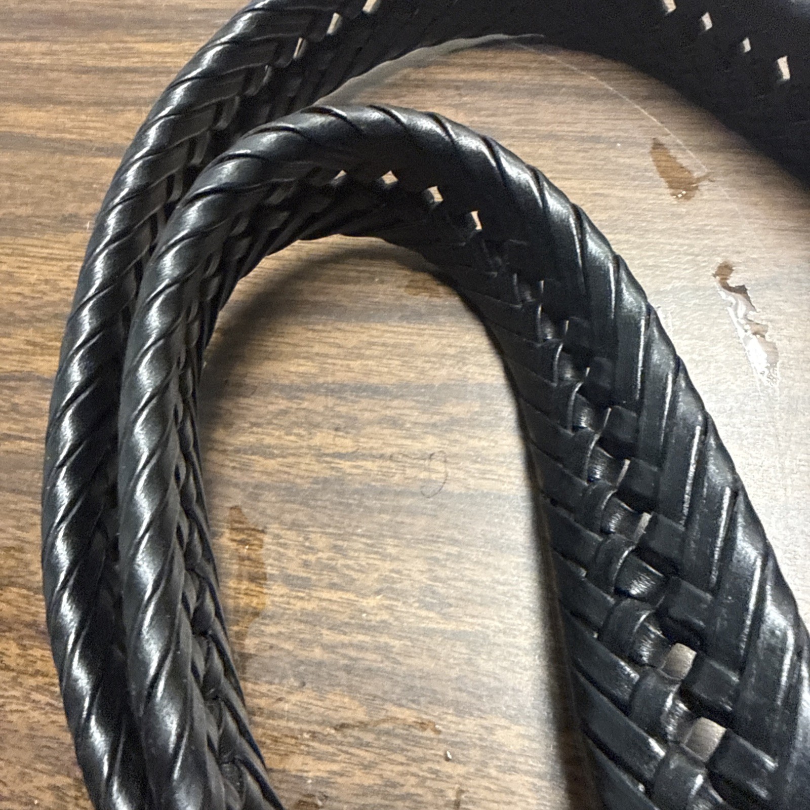 Tommy Hilfiger Mens Braided Belt Black Size 44 Leather Bonded thumbnail 6