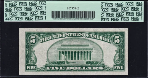 USPC FR#1800-1 1929 TYPE 1 $5 NBN SAN ANGELO, TX PMG 45 EF ((RARE & DESIRED)) - Picture 3 of 5
