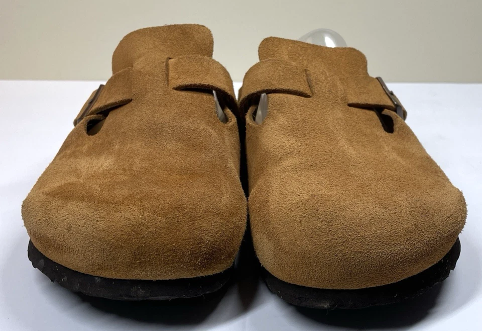 Zuecos Birkenstock Boston de gamuza whisky planos cómodos marrón para hombre talla 12 EU 45 Foto 3 de 4