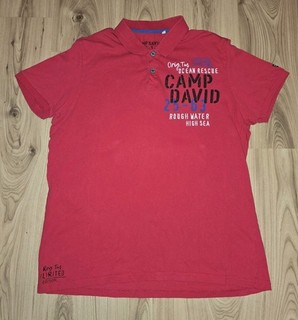 Camp David Herren Kurzarm Poloshirt Polo In Rot Gr.XXL Gr.2XL