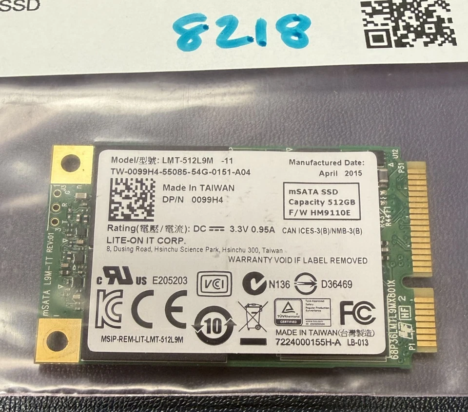 Lite-On LMT-512L9M 512GB mSATA SSD Solid State Drive 0099H4 - TESTED - Image 2 of 3