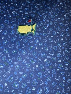 Peter Millar Masters Men's XXL Blue Geometric Short Sleeve Golf Polo Logo