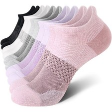 5 Pairs Women's Ankle Running Socks Cushioned Athletic Sport Socks with Tab, ...