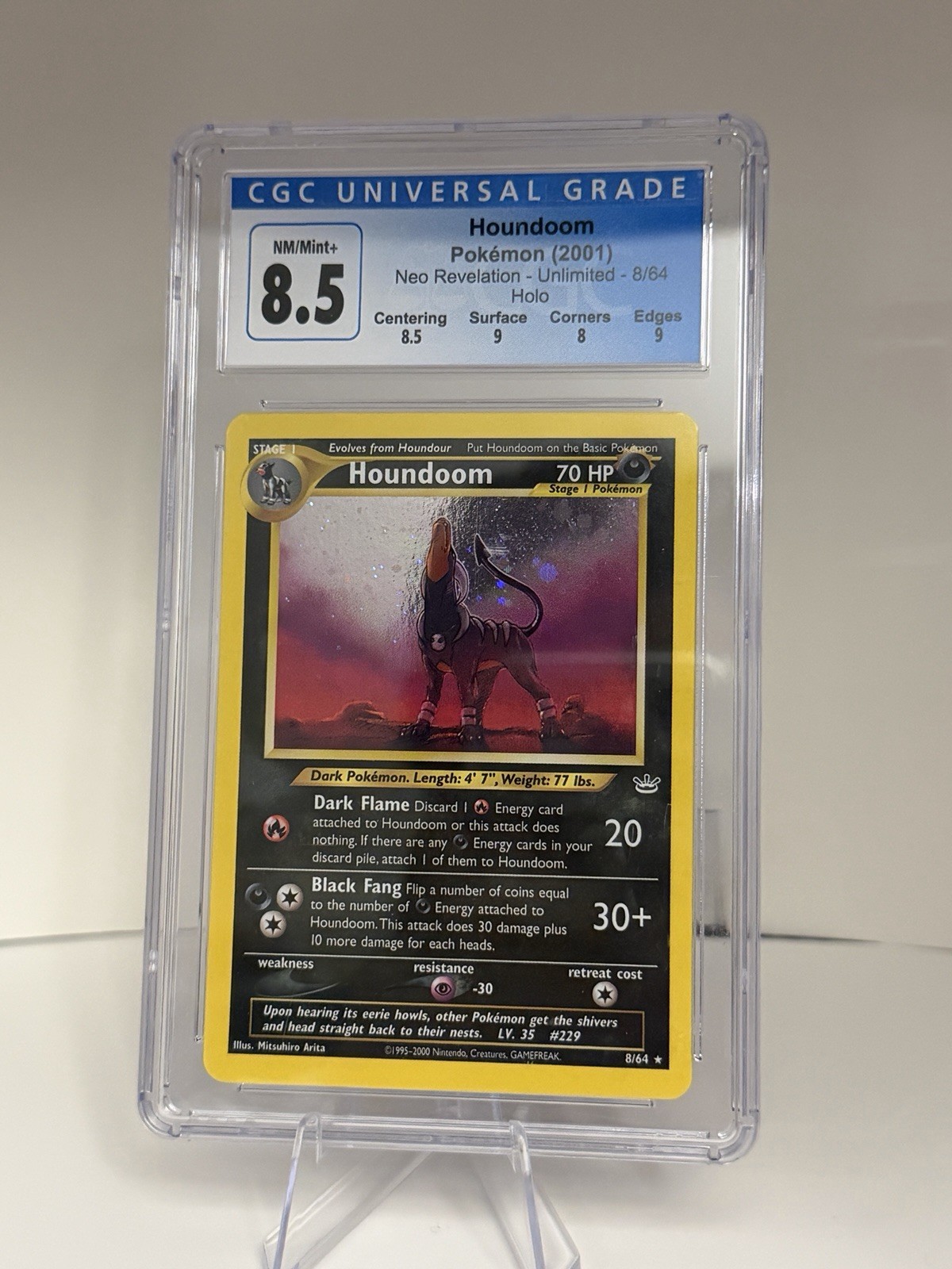 Pokemon Houndoom Neo Revelation Unlimited Holo Rare #8 CGC 8.5