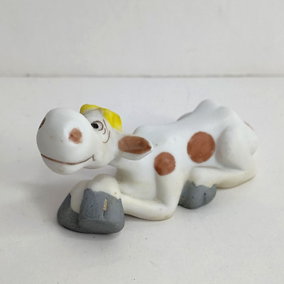 Cow Toons Ceramic Smiling Cow Figurine Lying Down George Good