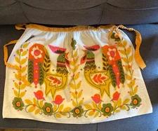 Vintage 1950s Farmhouse Kitchen Terry Cloth Rooster  Apron Retro Sayco Brand