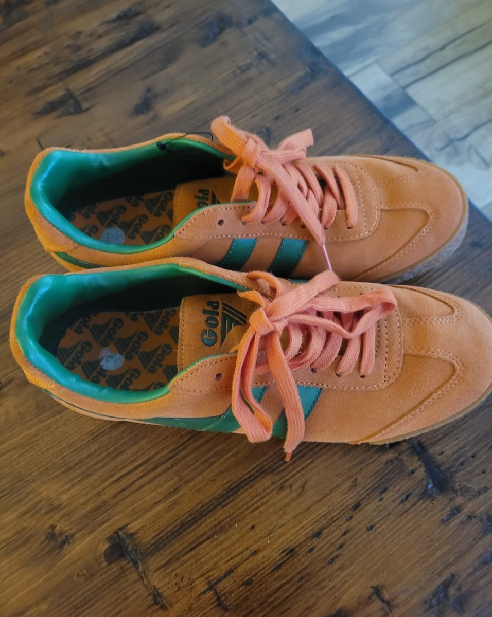 Gola Tenis Harrier para mujer, naranja Moody/verde pasto 8,0