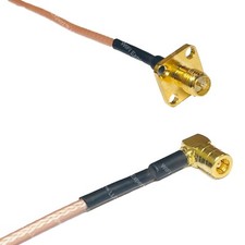RG316 RP-SMA Female Flange to SMB FEMALE ANGLE RF Cable Rapid-SHIP LOT