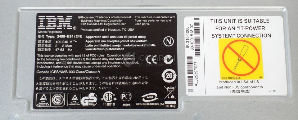 2498-24E IBM SYSTEM STORAGE SAN24B-4 24PORT (8 ACTIVE) 8GB FC SWITCH - Image 3 of 4