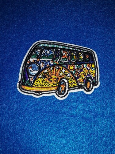 Hippie Bus Iron on Patch - Flower Power sunshine Hippie bus Patch - Picture 4 of 5