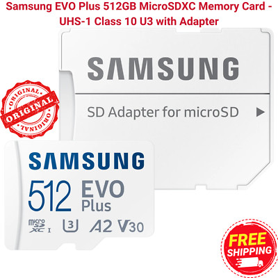 Samsung EVO Plus 512GB MicroSDXC Memory Card - UHS-1 Class 10 U3